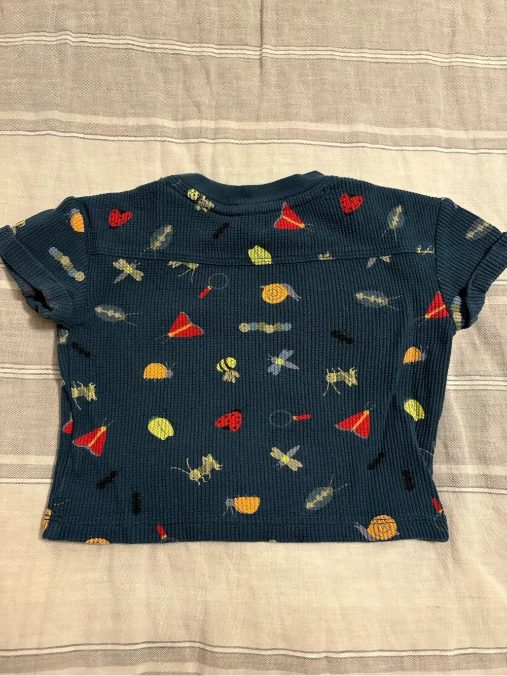 Old Navy 3-6M Navy Bug Print Shirt & Shorts Set